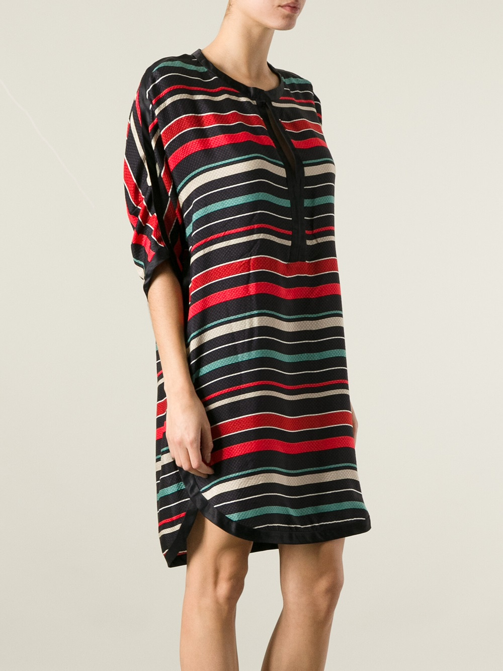 Lyst - Ãtoile isabel marant Striped Dress in Black