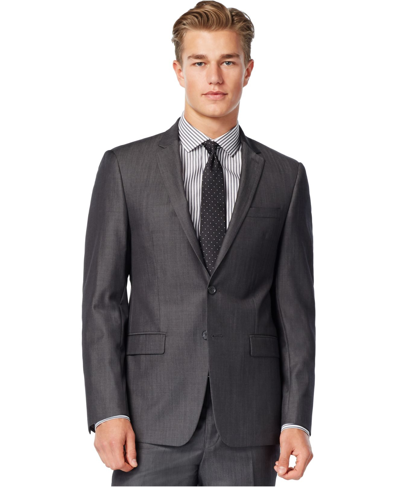 dkny charcoal suit