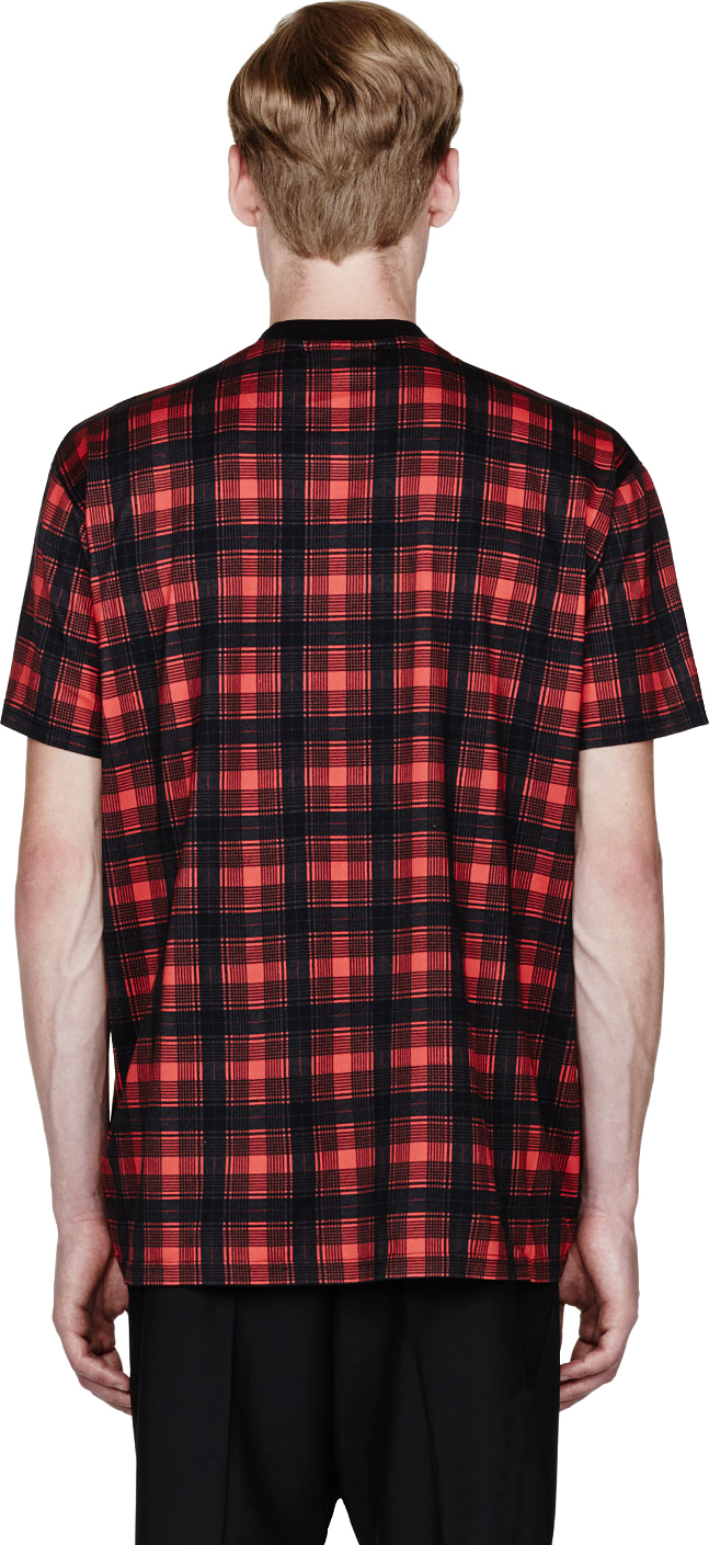 Givenchy Red Plaid Doberman Print T_shirt for Men - Lyst