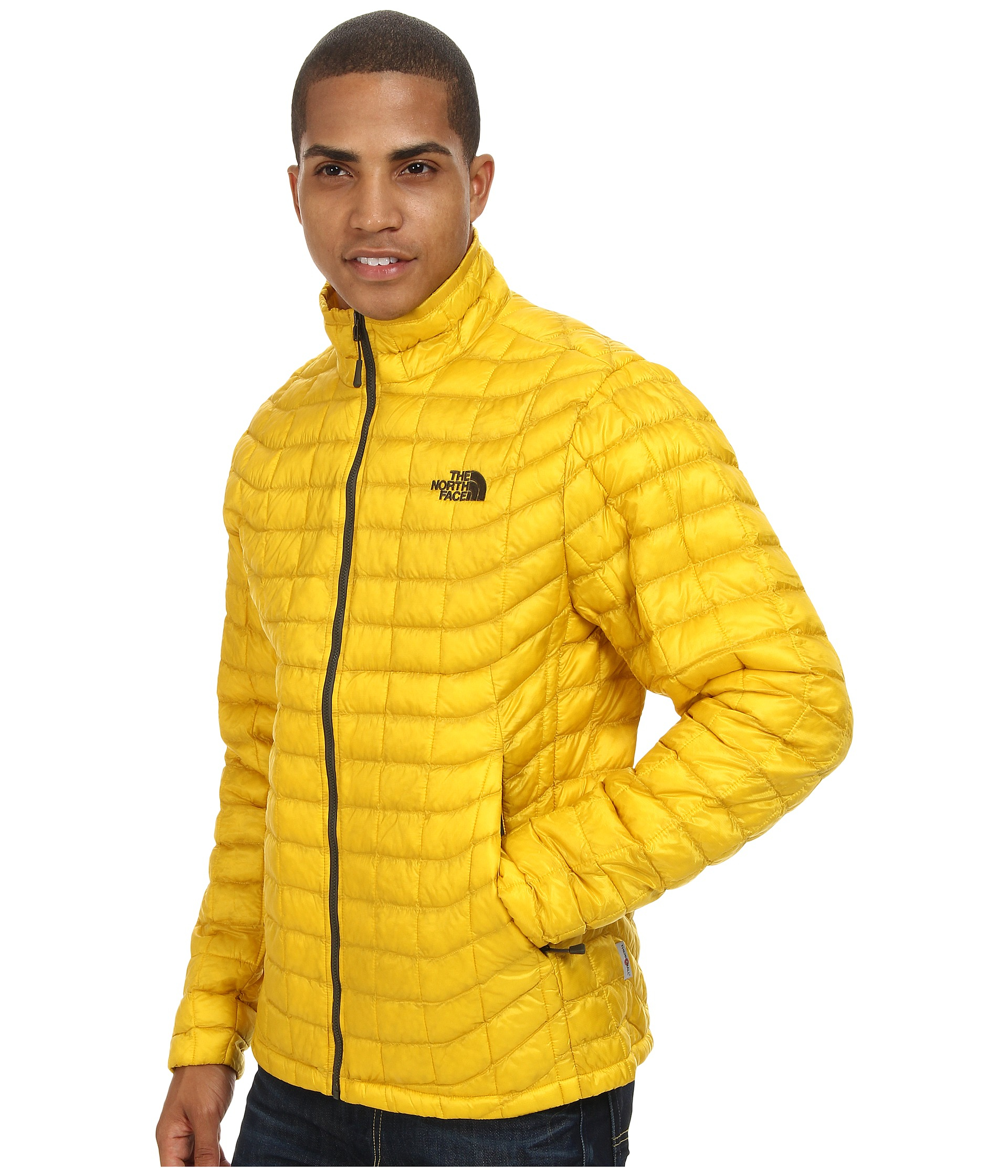mustard yellow north face jacket