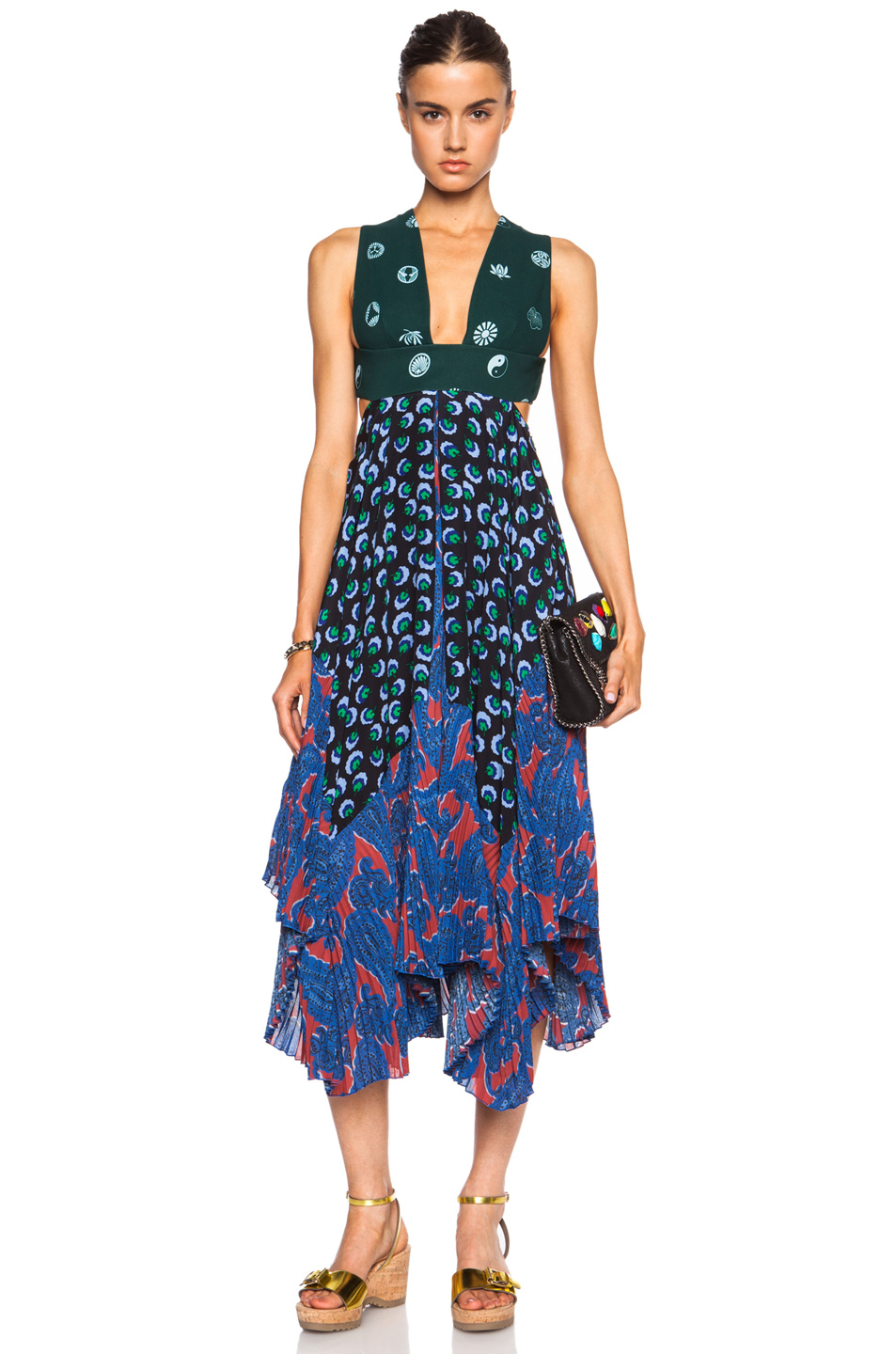 Lyst - Stella Mccartney Printed Silk Dress in Green