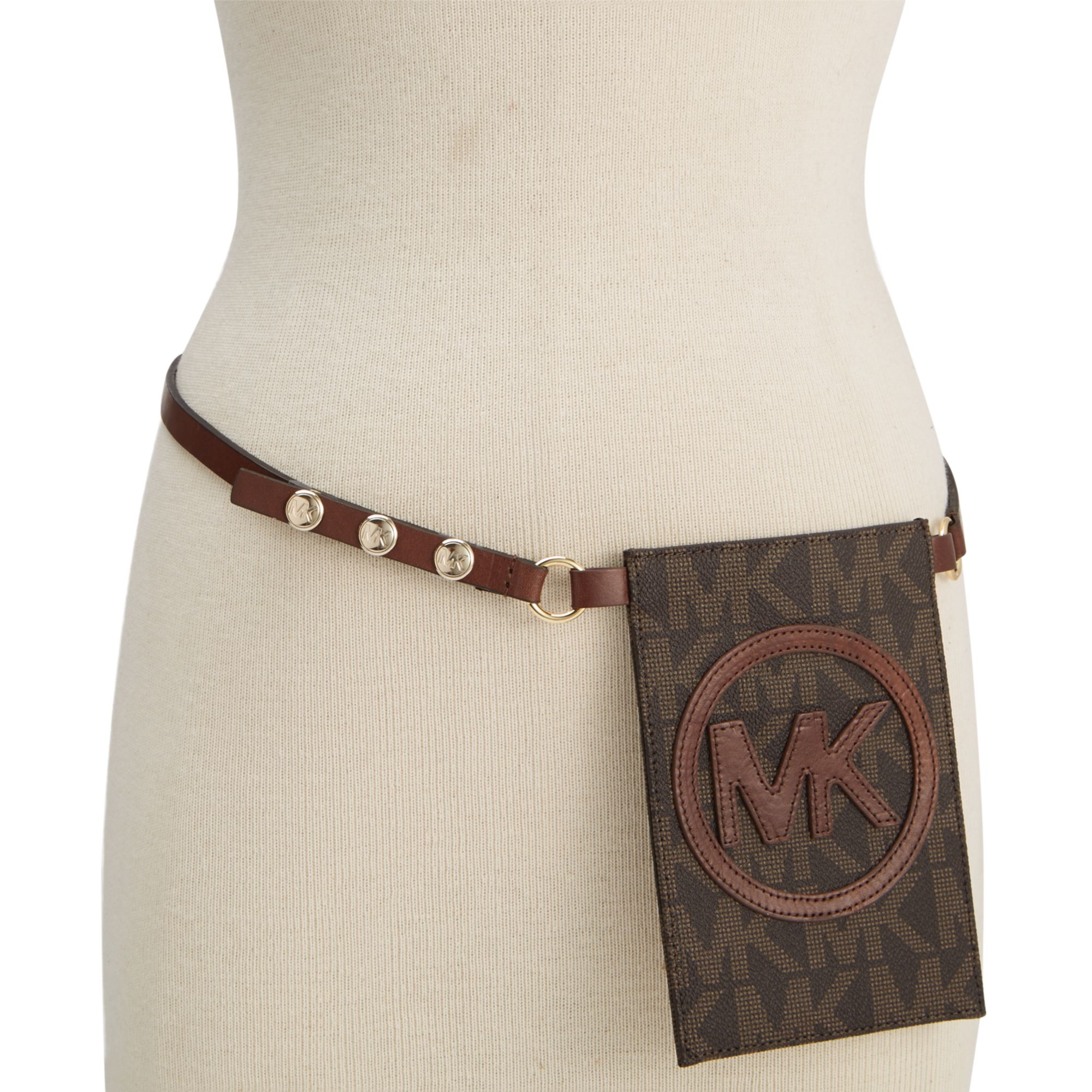 Michael Kors Michael Signature Belt Bag in Brown (Chocolate) | Lyst