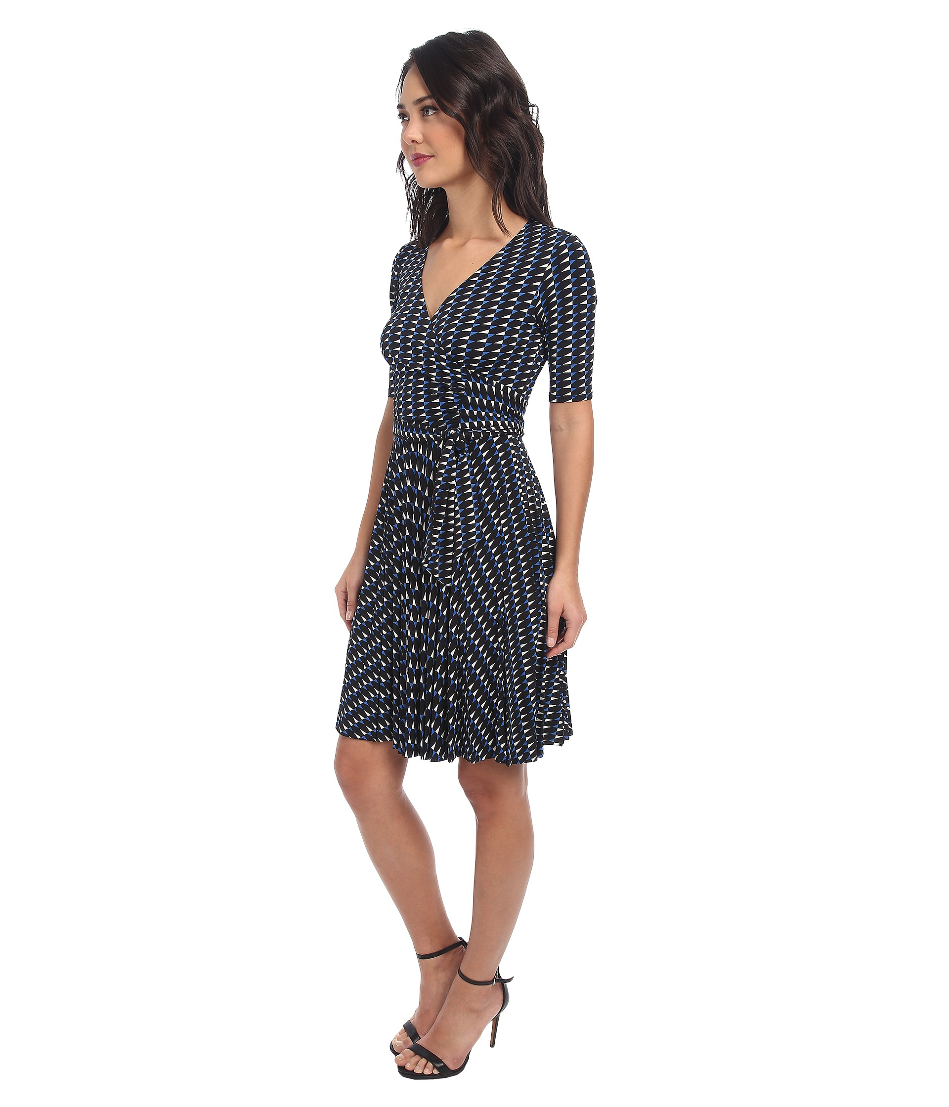 elbow sleeve wrap dress