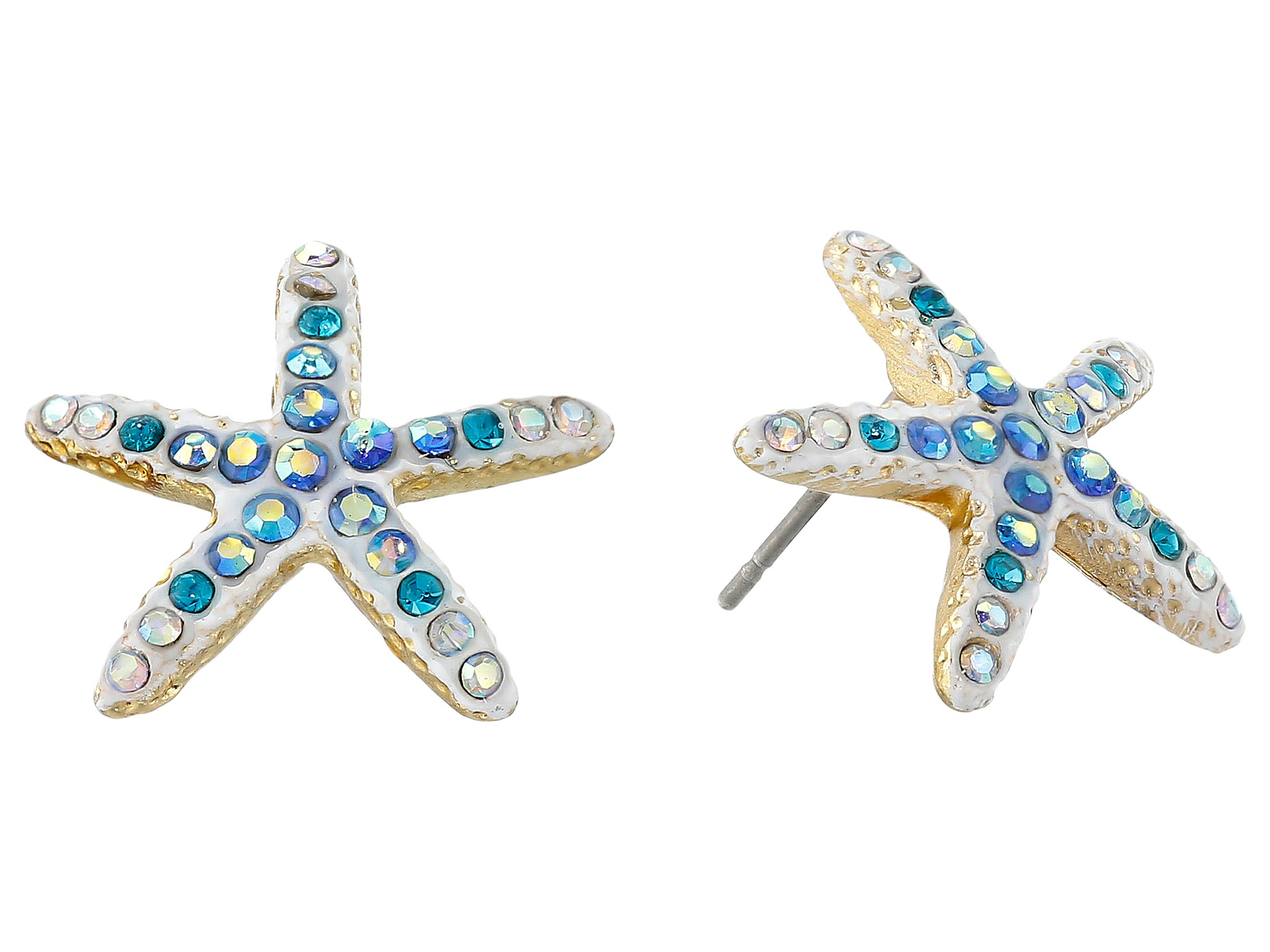 Betsey johnson Into The Blue Starfish Stud Earrings in Blue | Lyst