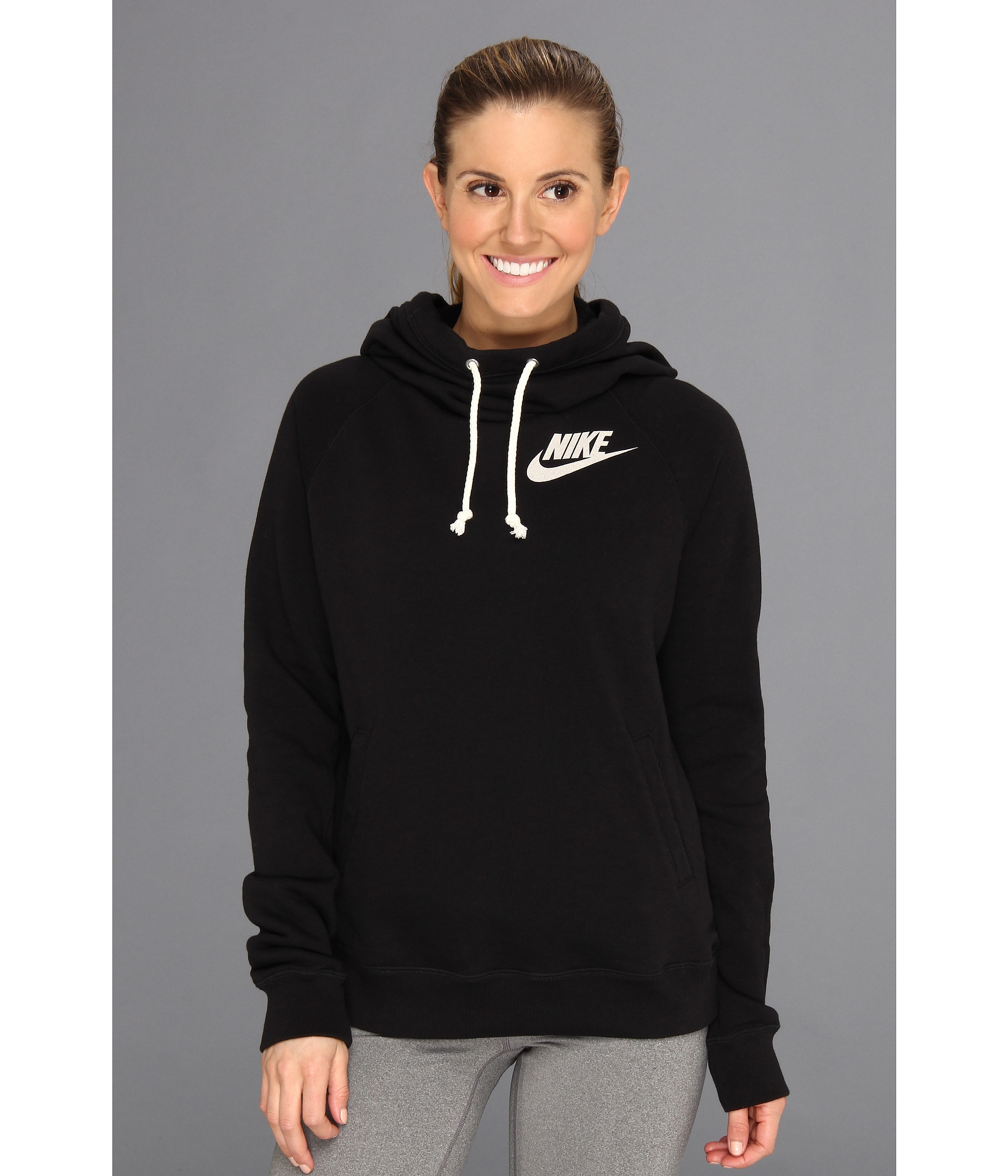 black nike cowl neck hoodie