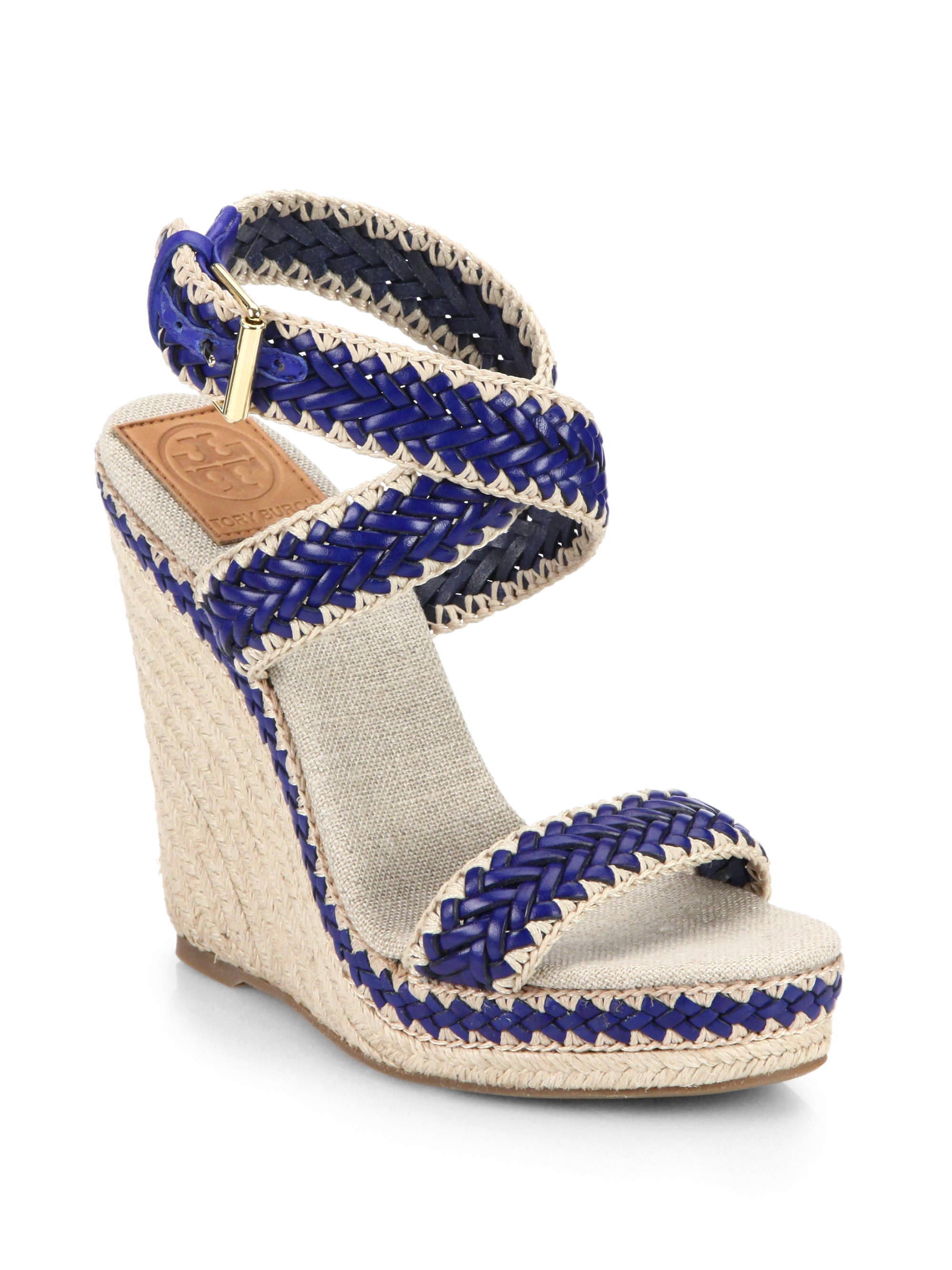 blue and white wedges