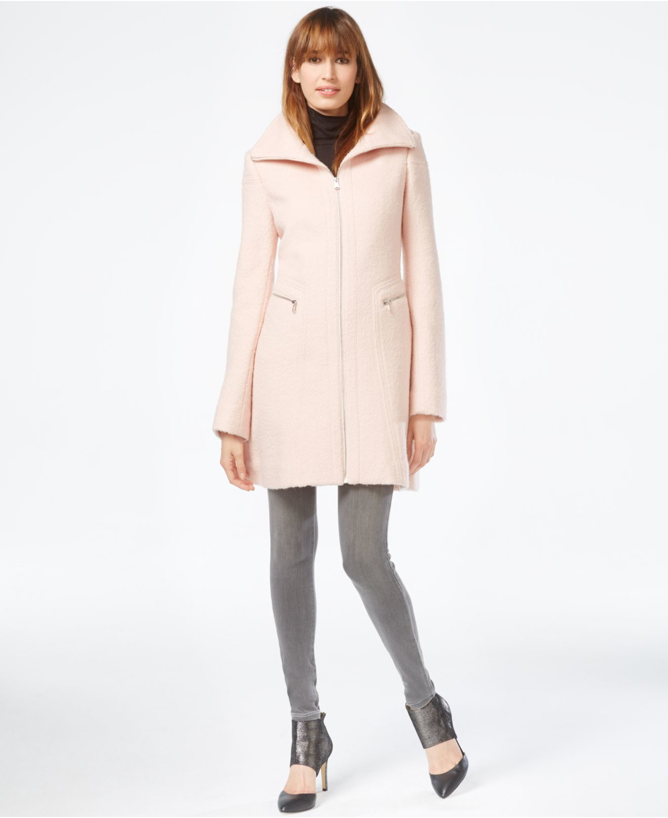 Jessica simpson Zip-front Wool Coat in Pink | Lyst1320 x 1616