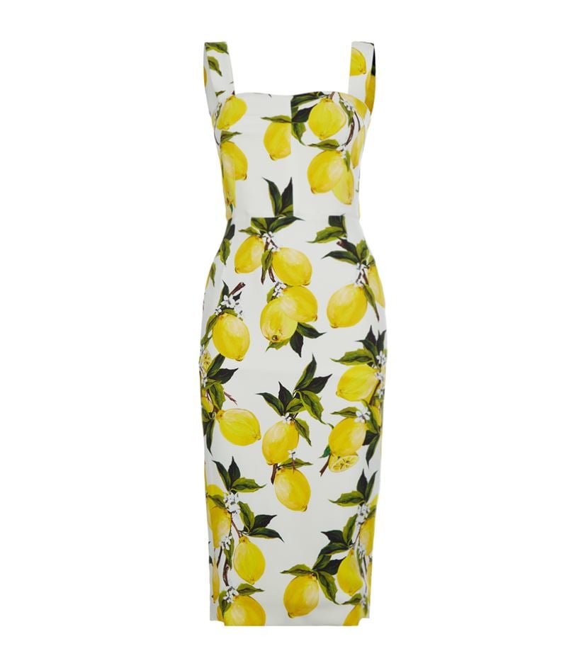 Dolce & gabbana Lemon Pencil Dress | Lyst