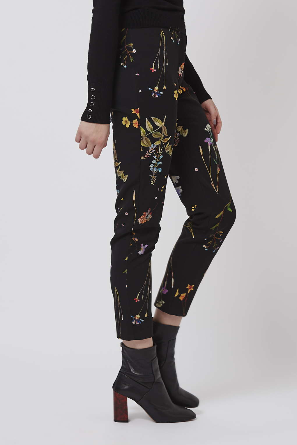 floral cigarette trousers