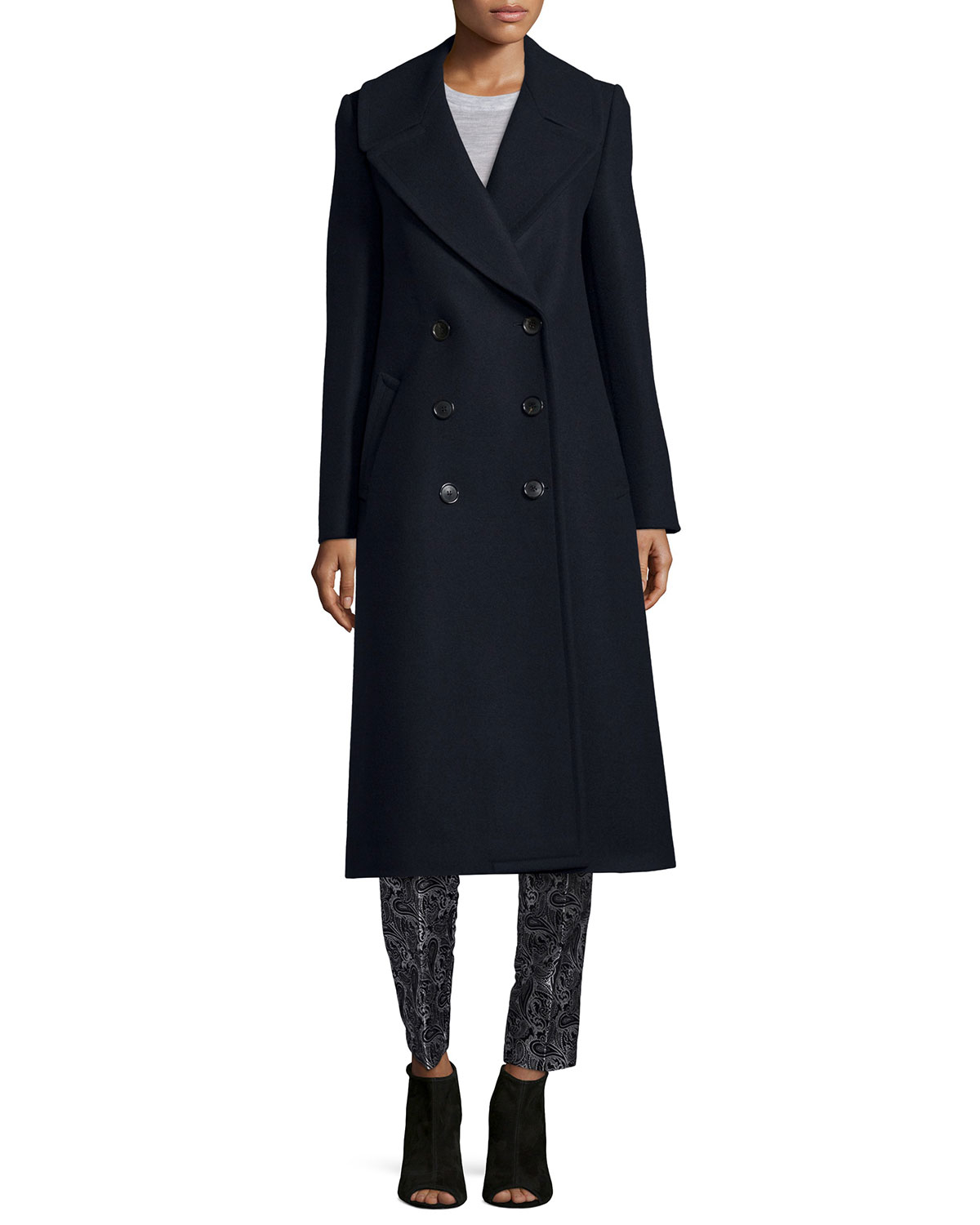 Michael kors Melton Doublebreasted Long Coat in Blue Lyst