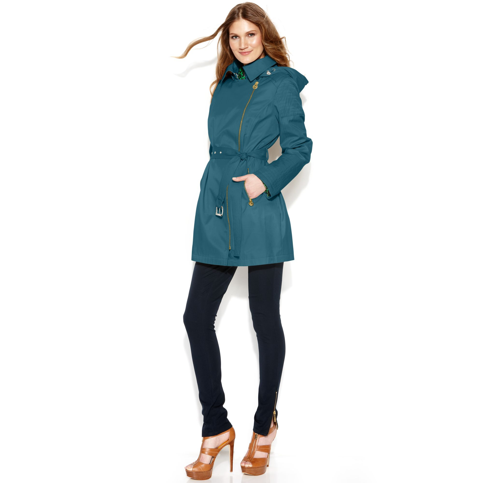 michael kors asymmetrical trench