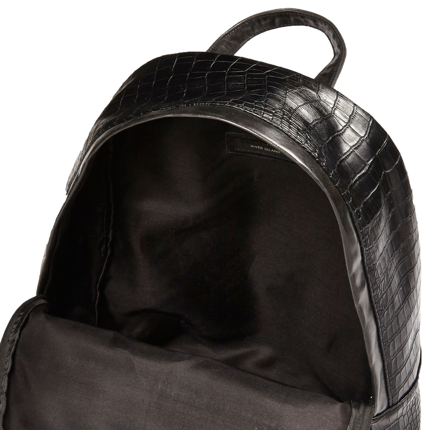Download River Island Black Mock Croc Backpack for Men - Lyst