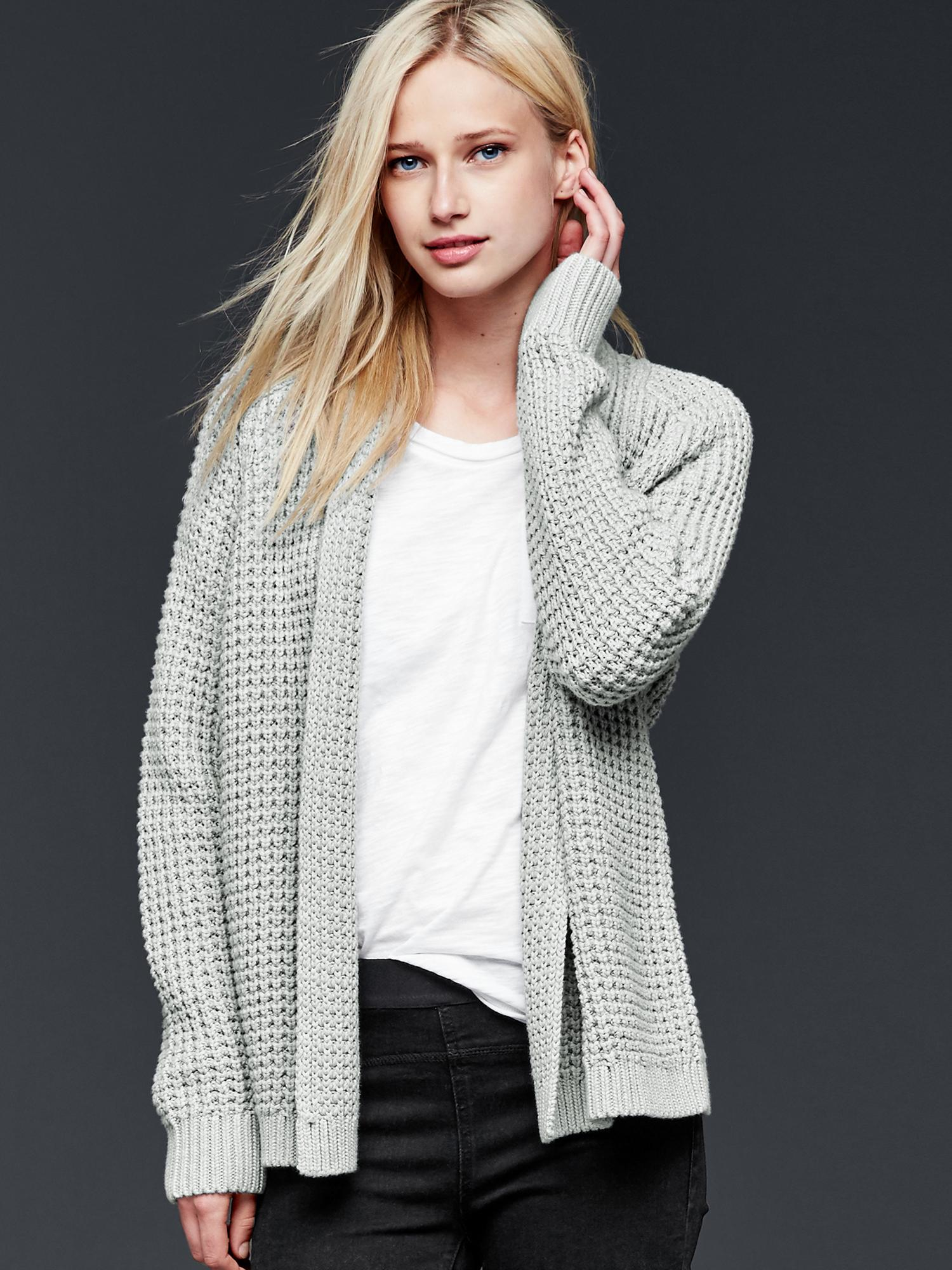 Gap Chunky Knit Open-front Cardigan in Heather Grey 
