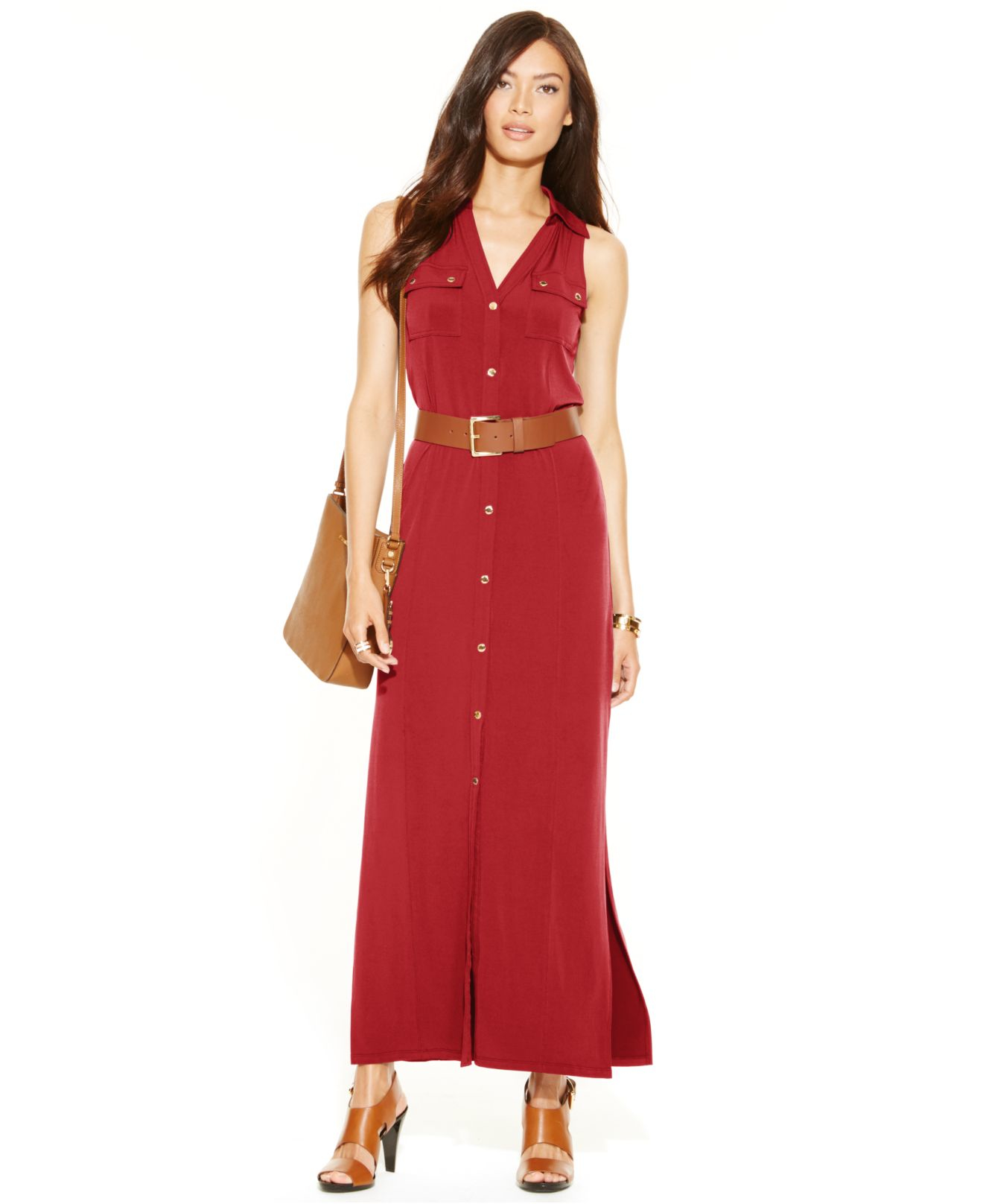 red maxi shirt