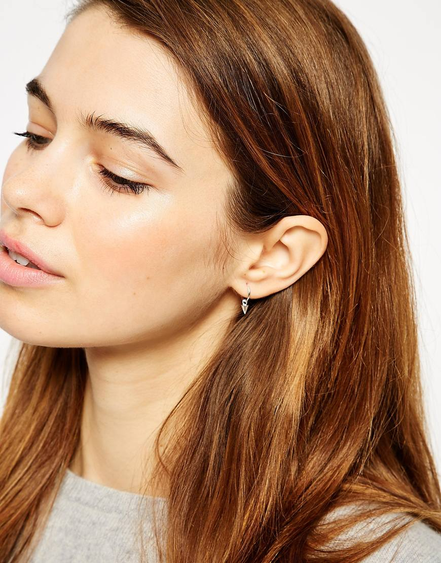 Sterling Silver Spike Hoop Earrings