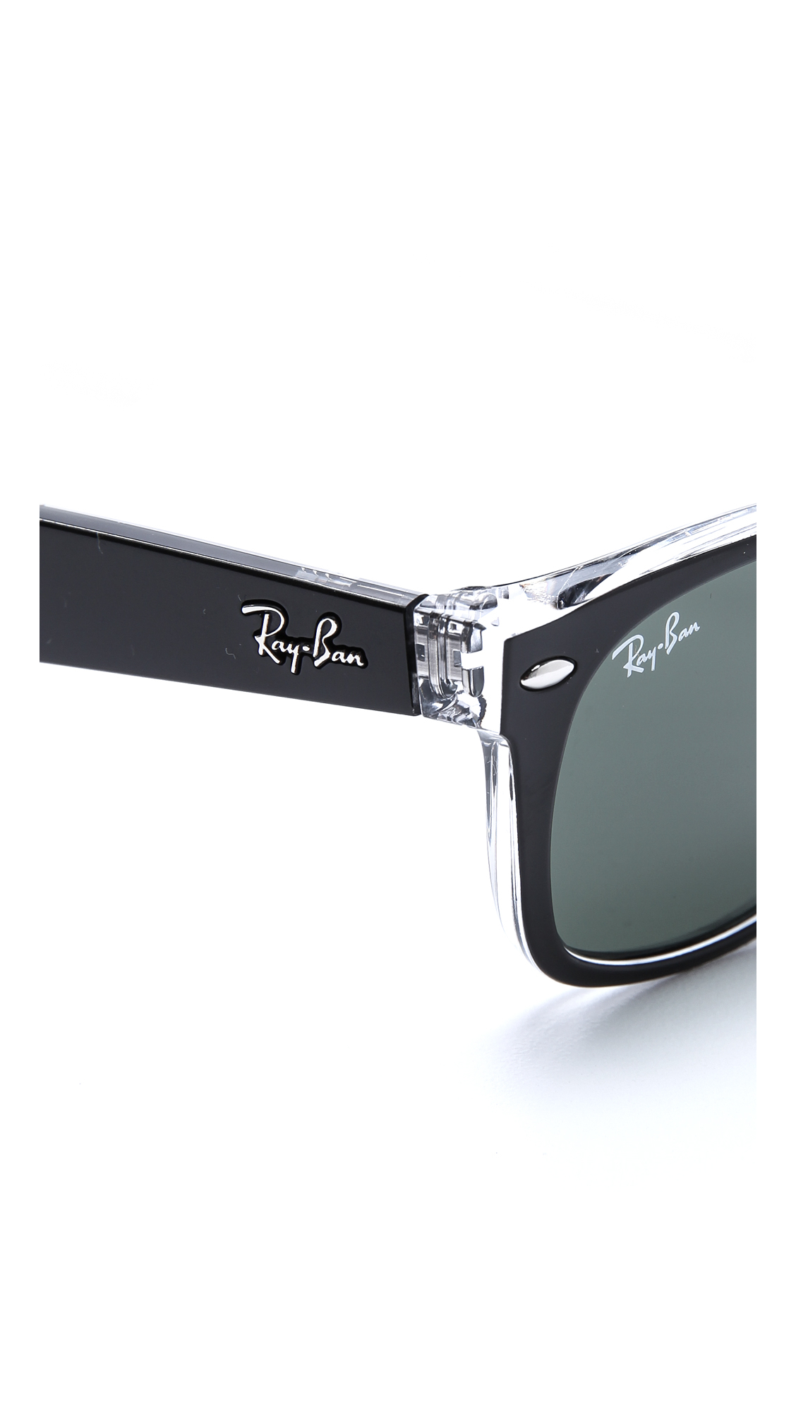 Ray-Ban New Transparent Wayfarer Sunglasses in Black | Lyst