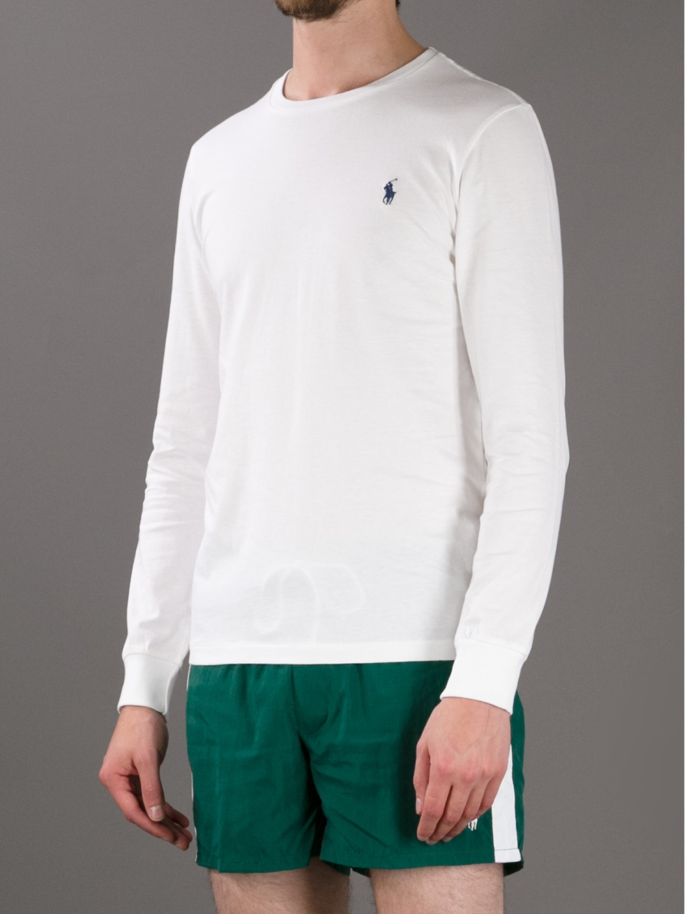 white ralph lauren polo long sleeve