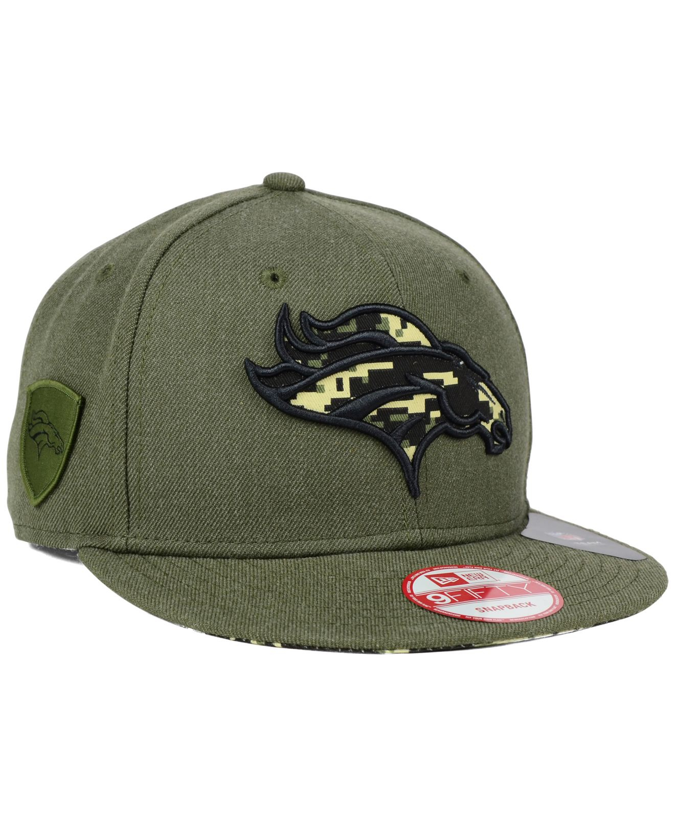 KTZ Denver Broncos Camo 9fifty Snapback Cap in Green for ...