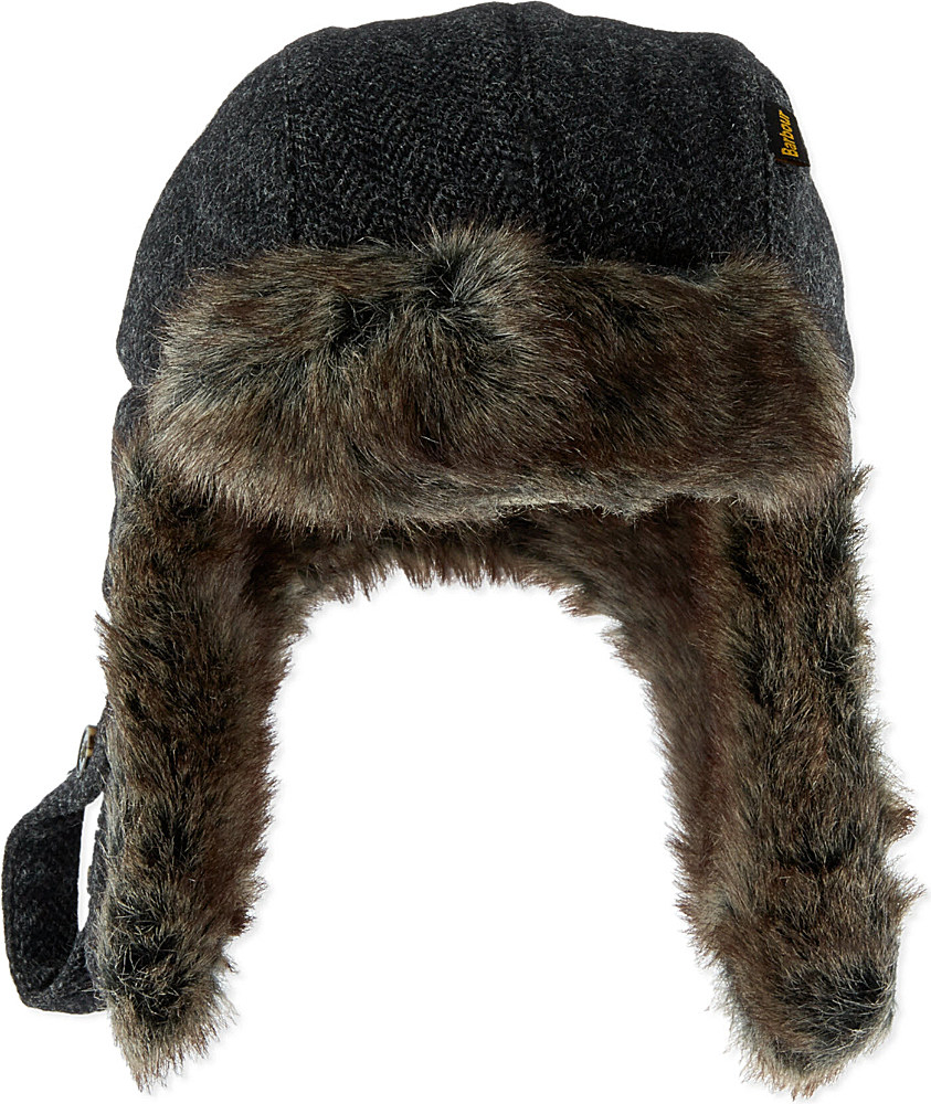 barbour trapper hat black