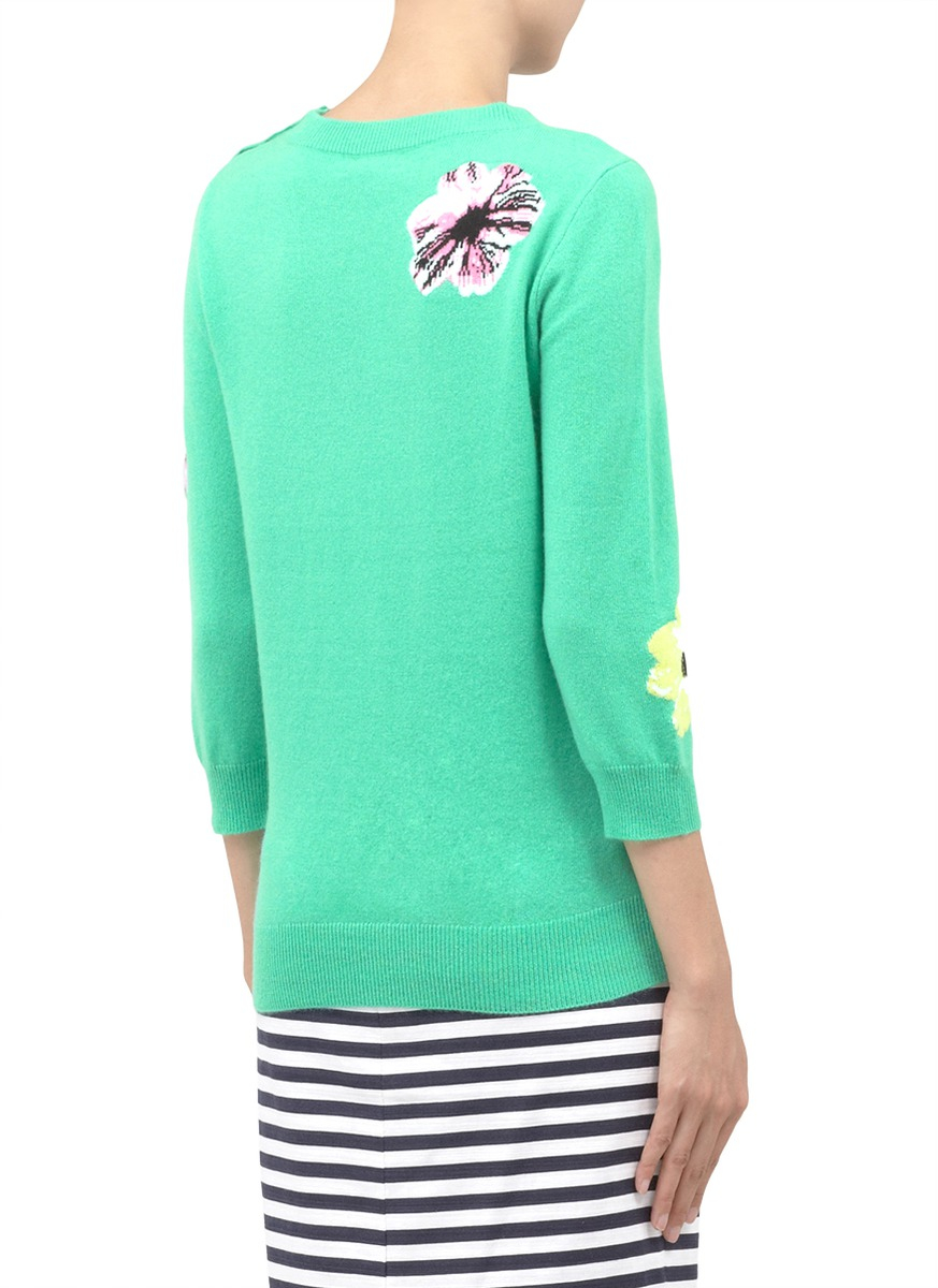 cashmere floral sweater