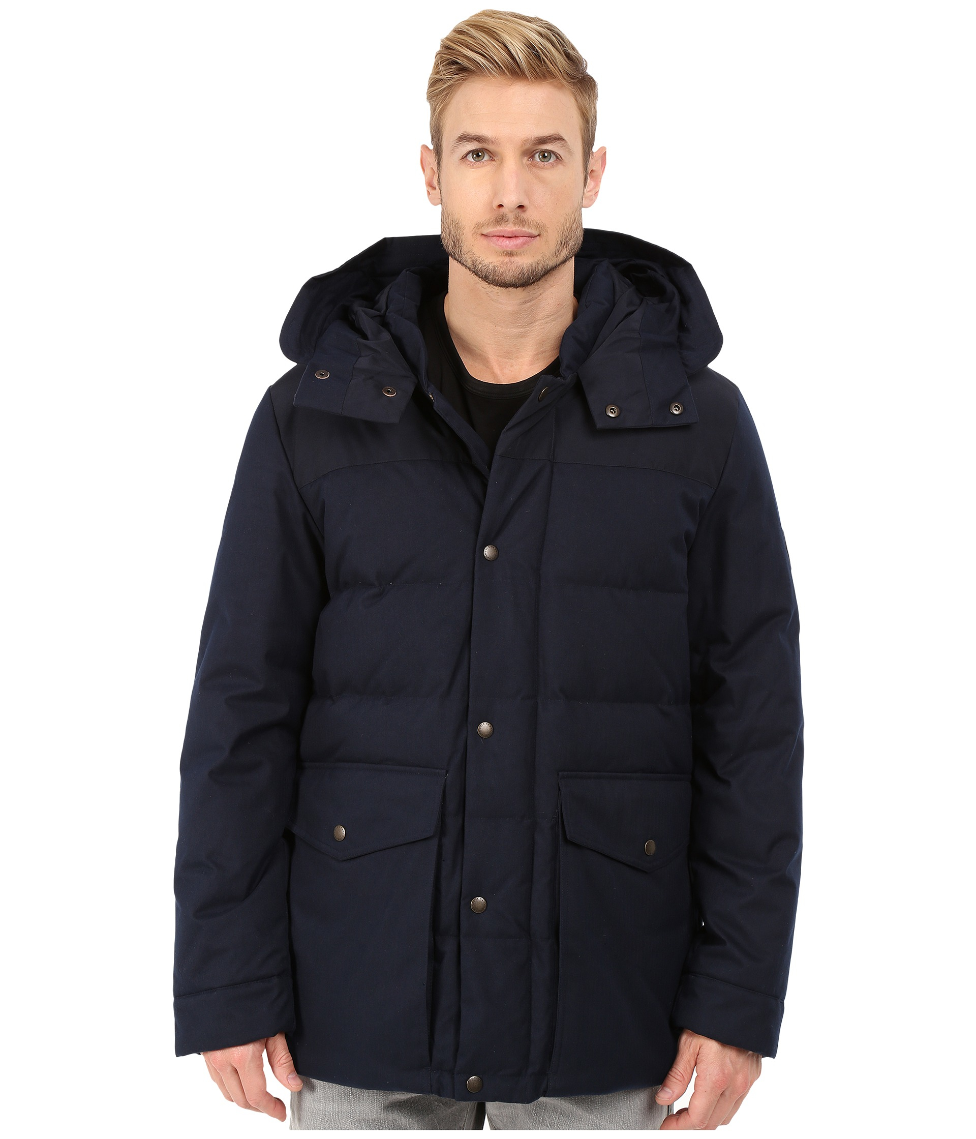 cole haan brushed flannel down parka