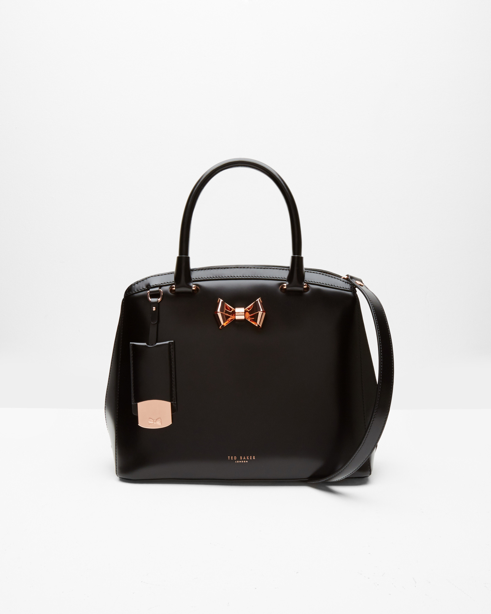 Ted Baker Bow Detail Leather Large Tote Bag in Black - Lyst