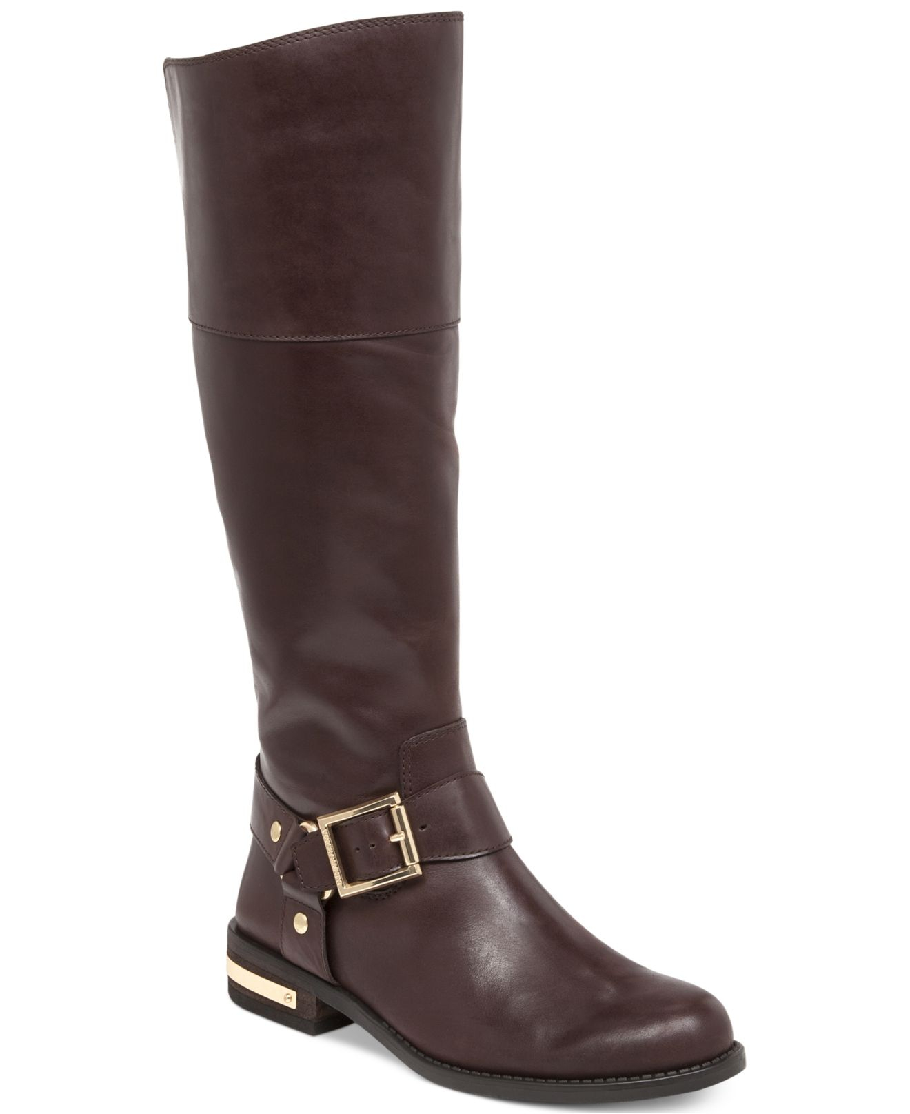 Vince camuto Kallie Tall Wide Calf Riding Boots in Brown | Lyst