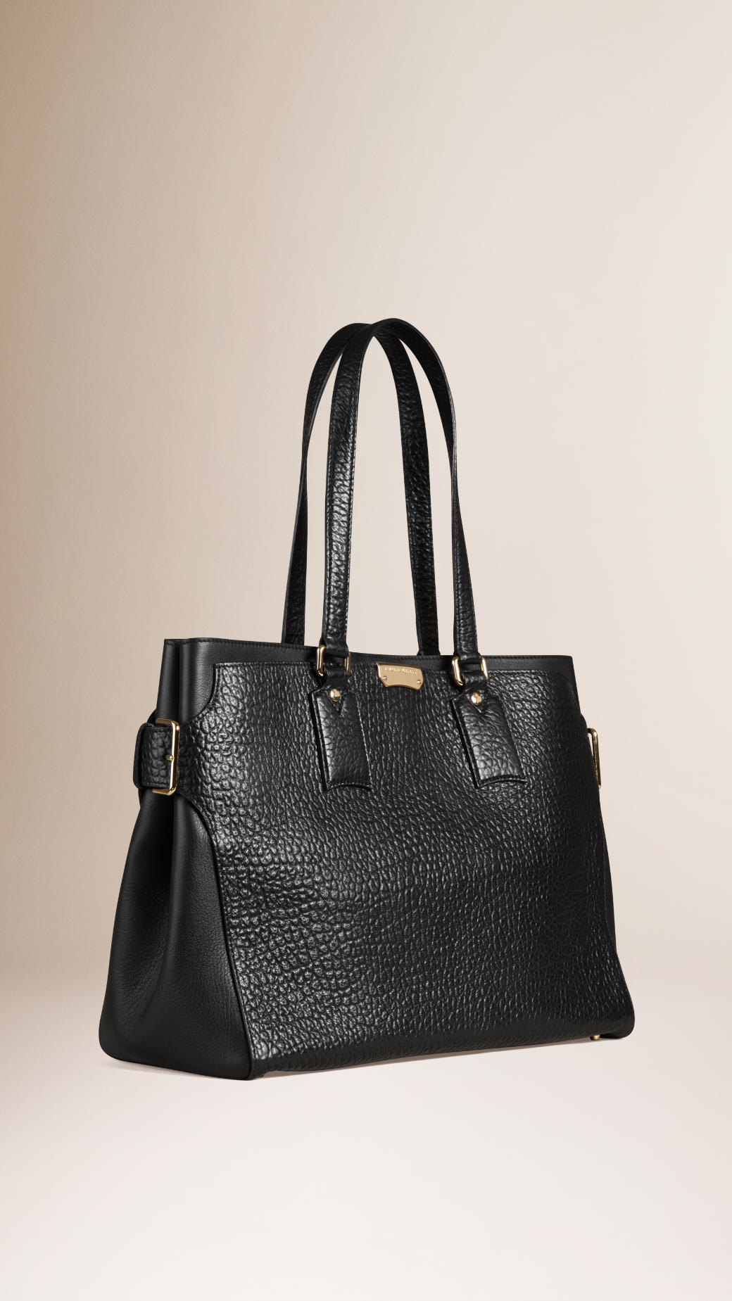 Burberry Large Signature Grained Leather Tote Bag in Black - Lyst
