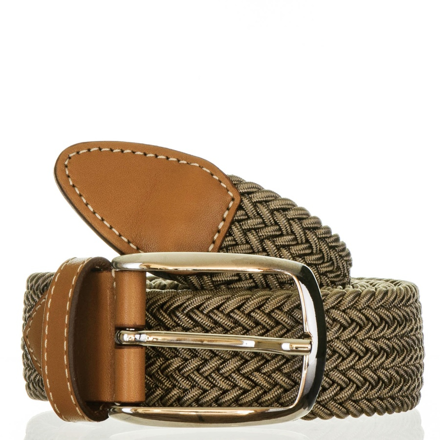 Black.co.uk Khaki Leather Trimmed Woven Belt in Khaki for Men Lyst