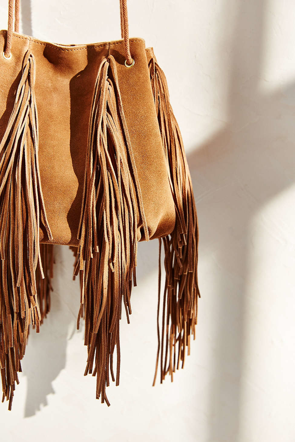 Ecote Brown Fringe Bucket Bag