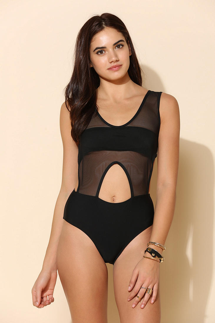Lyst Urban Outfitters Lisa Maree X Uo Cutout Mesh Onepiece Swimsuit