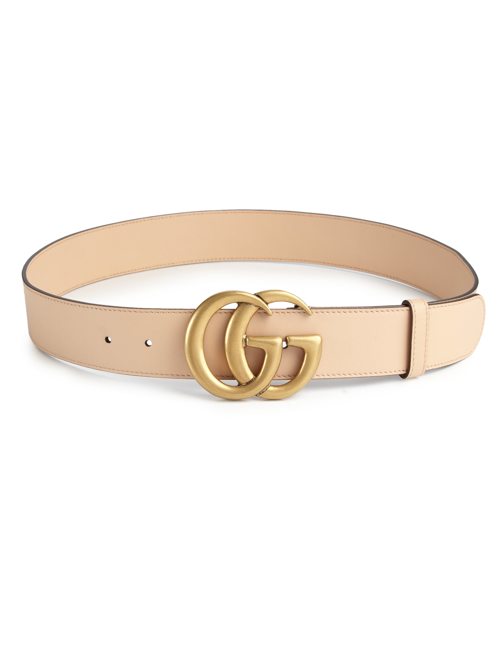 Gucci Gg Leather Belt in Beige (sand) | Lyst