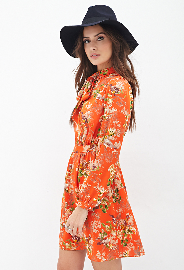 bird print dress forever 21
