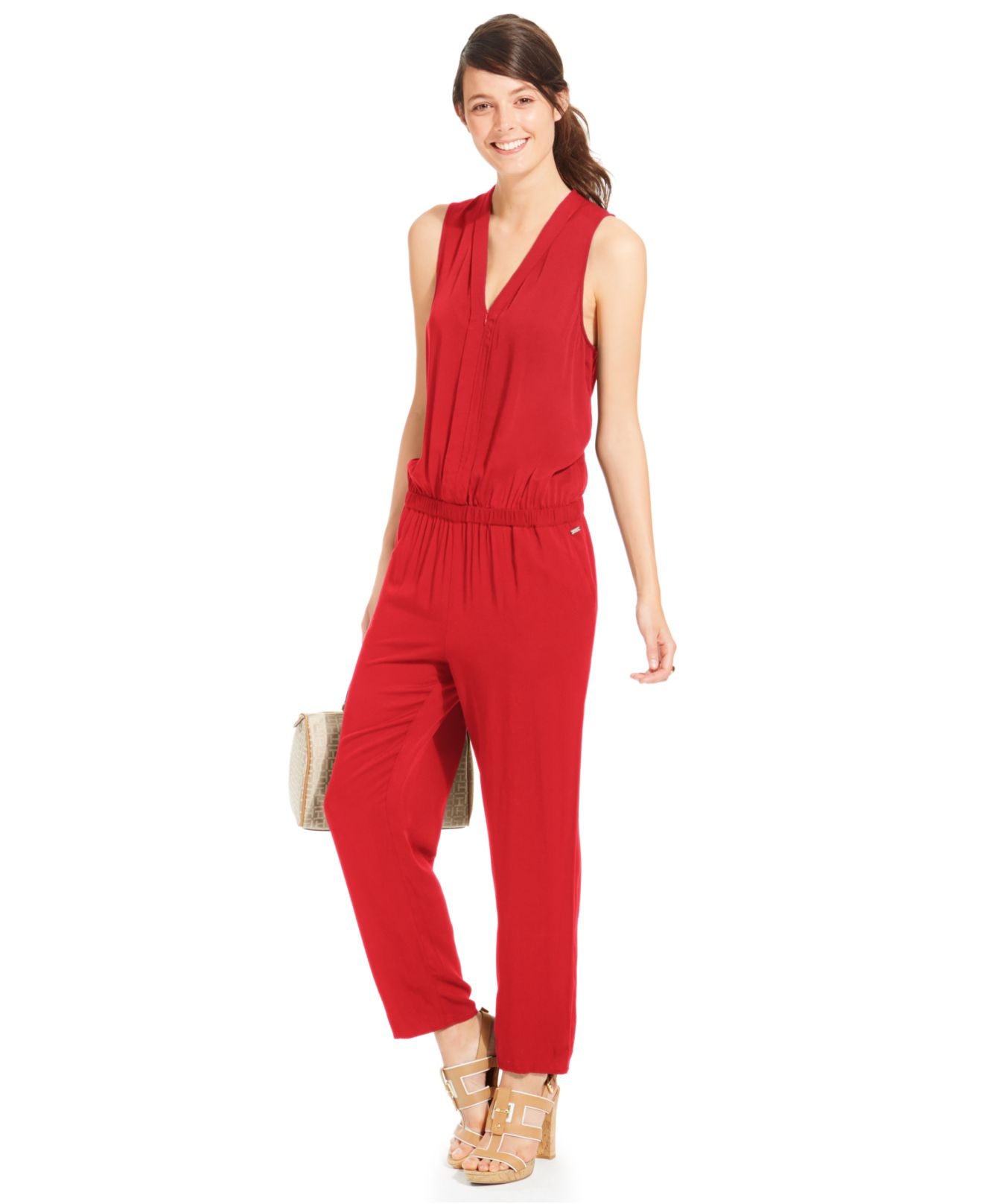 tommy hilfiger red jumpsuit