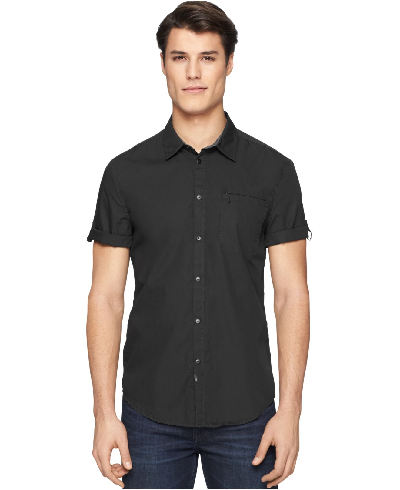 mens black utility shirt