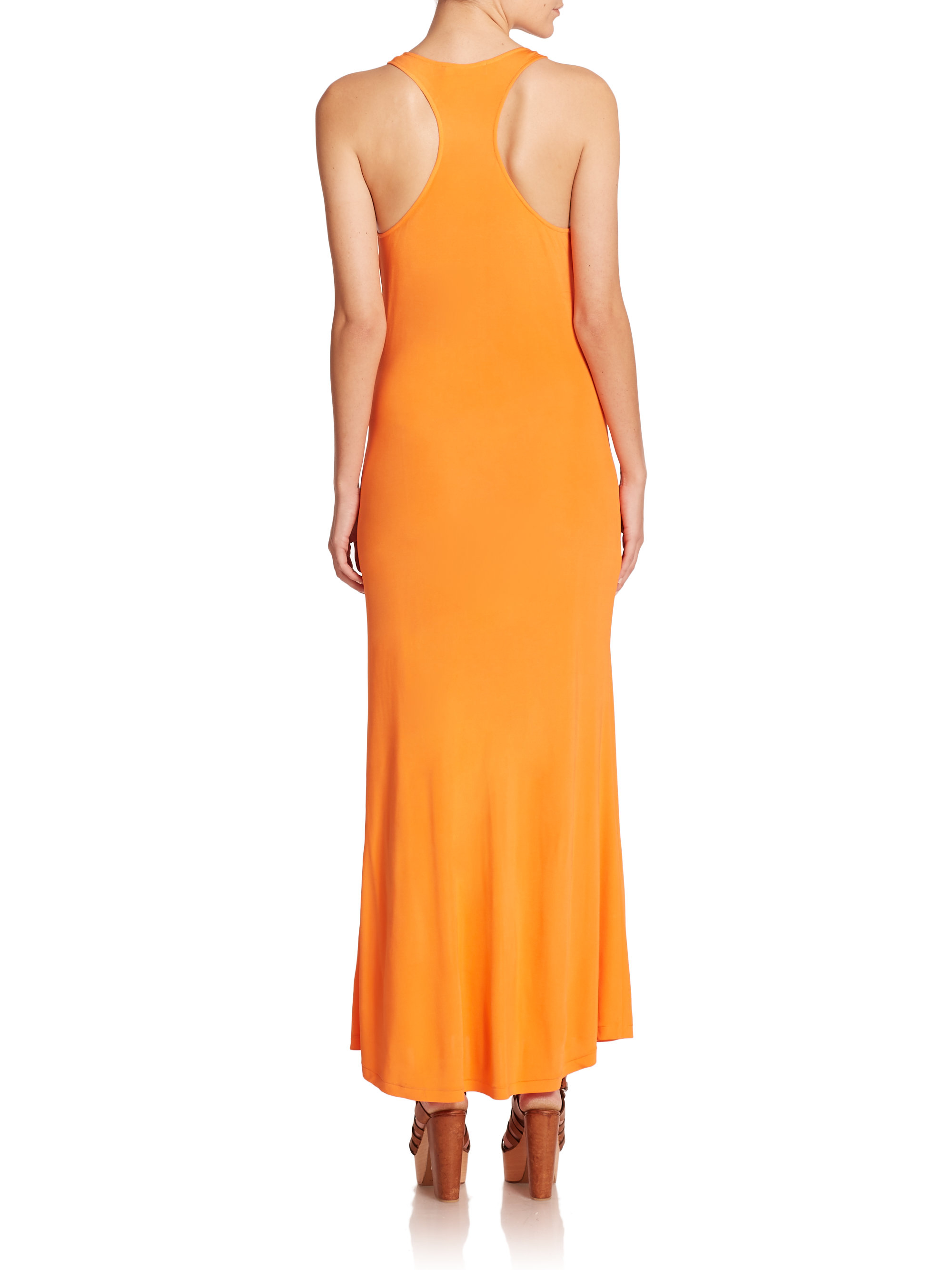 Lyst - Polo ralph lauren Knit Maxi Tank Dress in Orange