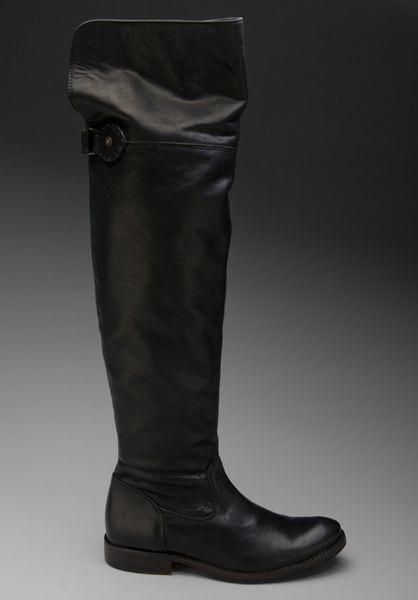 Frye Shirley Over The Knee Flat Boot in Black | Lyst