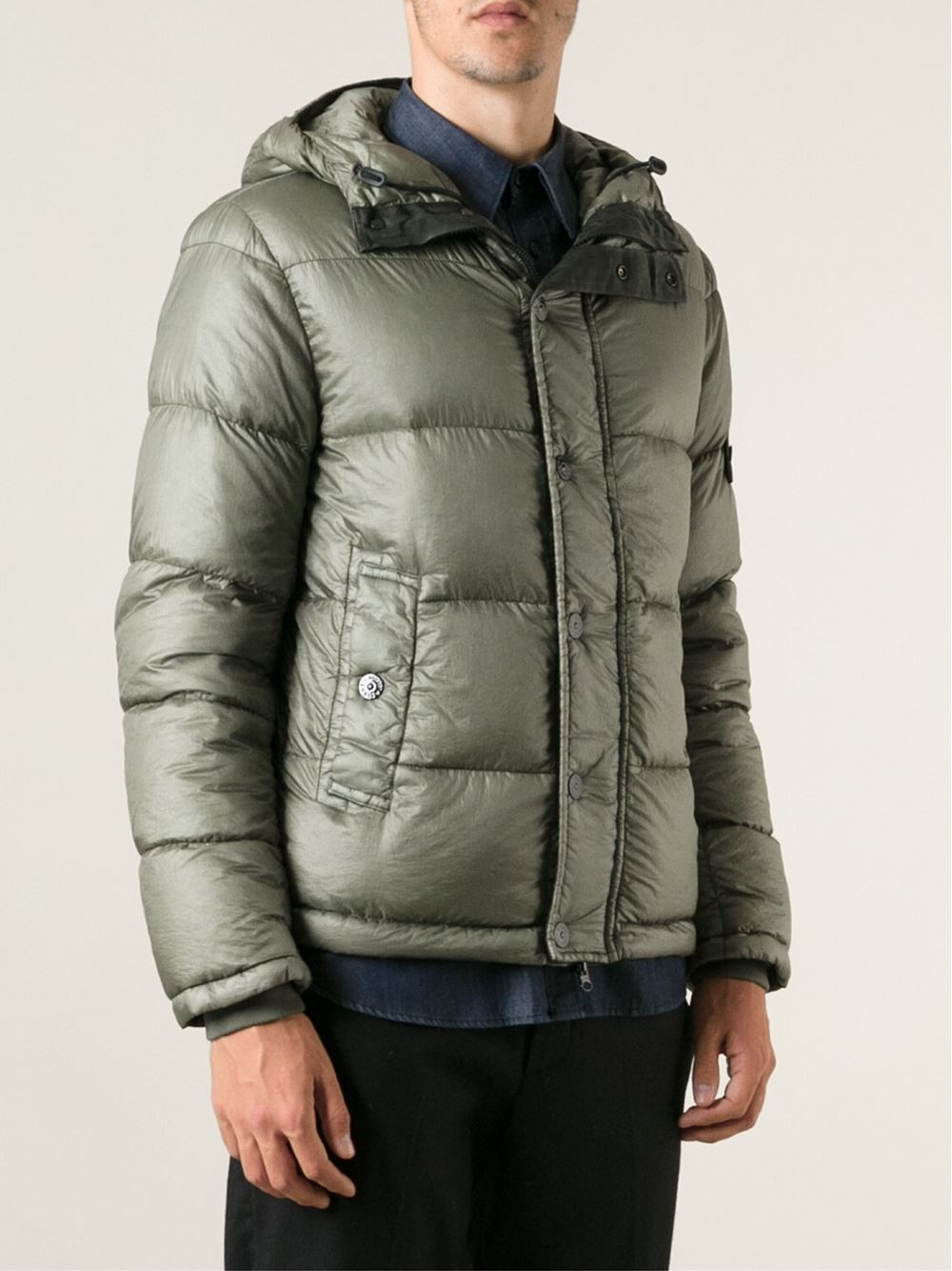 Stone Island Padded Jacket in Green for Men - Lyst