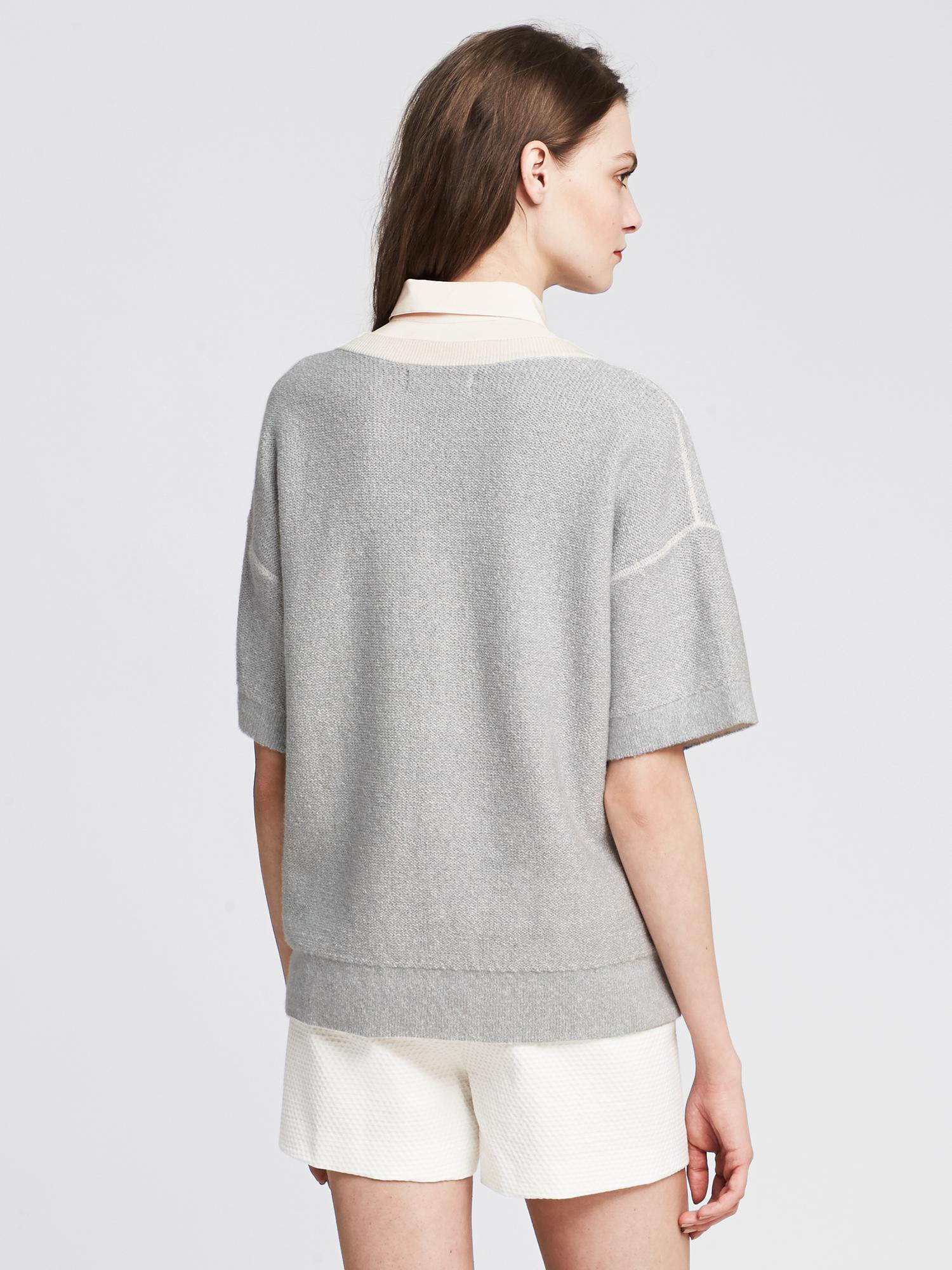 Banana republic Gray Shortsleeve Sweatshirt in Gray (Medium heather