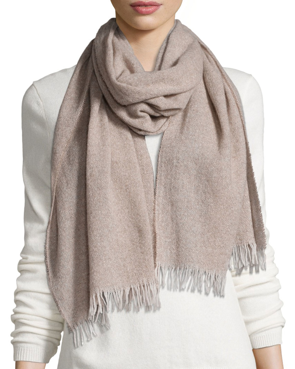 Lyst - Eileen Fisher Reclaimed Cashmere-blend Scarf in Natural
