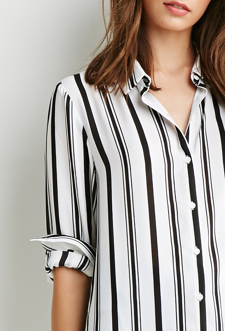 black and white striped blouse forever 21