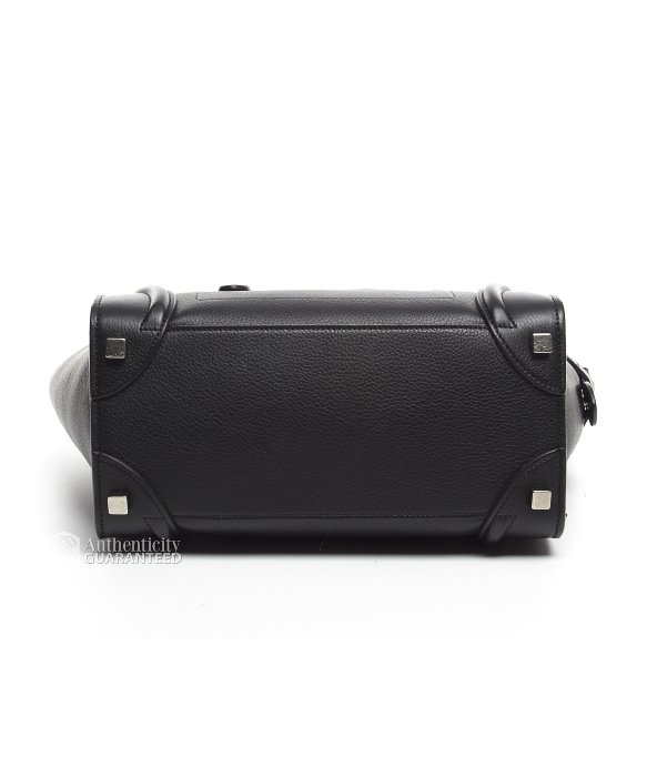 celine handbag price - Cline Pre-owned Pebbled Leather Micro Luggage Tote in Black | Lyst