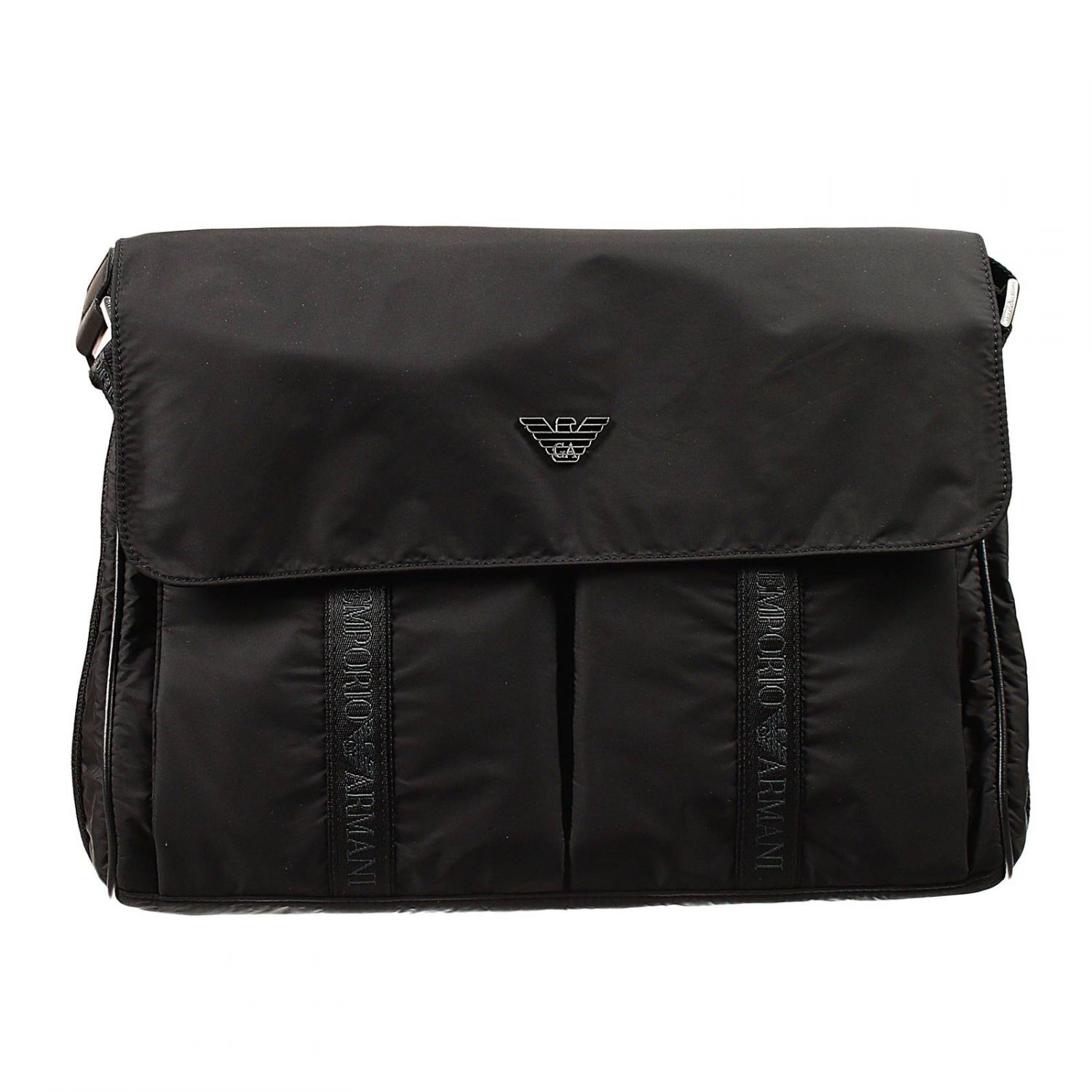 armani Handbag Bag Messenger Nylon Glazed Logo in Black for Men