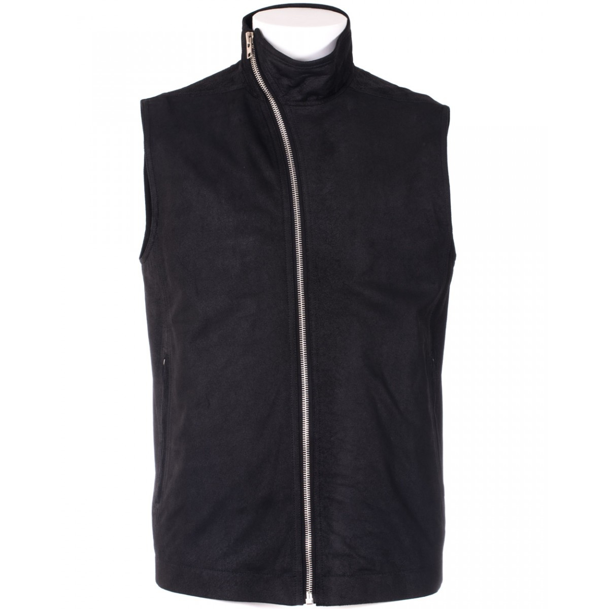 Rick owens Black Leather Jacket Without Sleeve in Black for Men Lyst