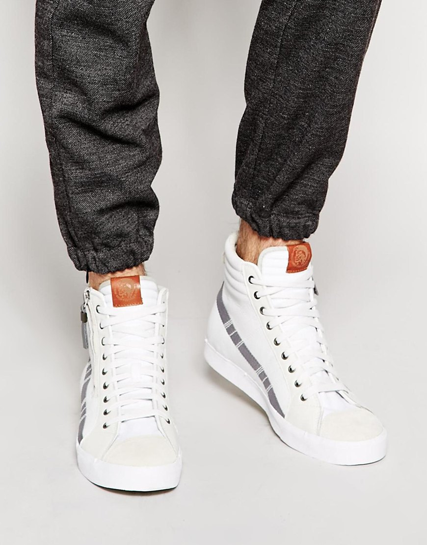 DIESEL D-string Trainers in White for Men - Lyst