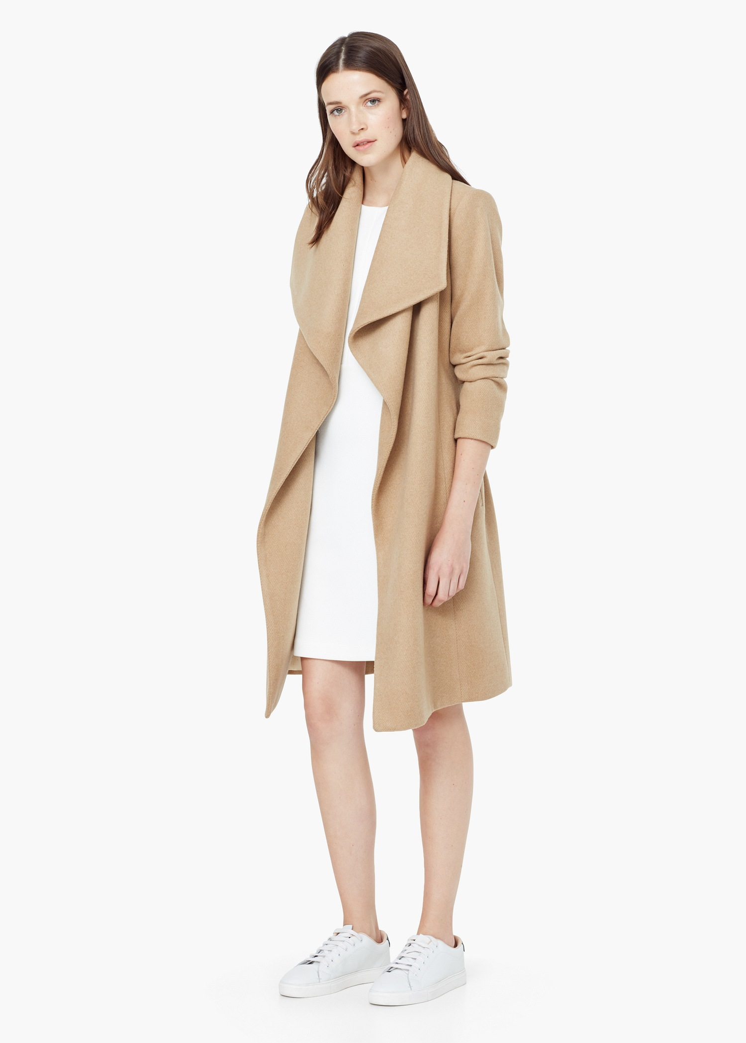 Mango Lapels Wool Coat In Brown Lyst