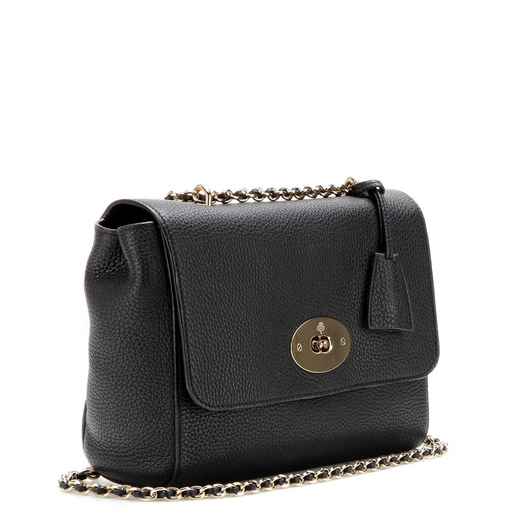 Mulberry Medium Lily Grainy Leather Shoulder Bag in Black | Lyst