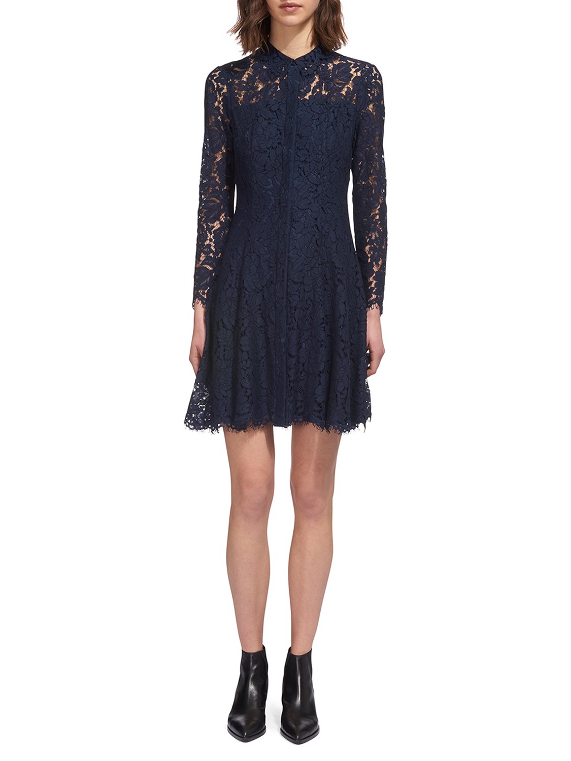 Whistles Lace Shirt Dress in Navy (Blue) Lyst