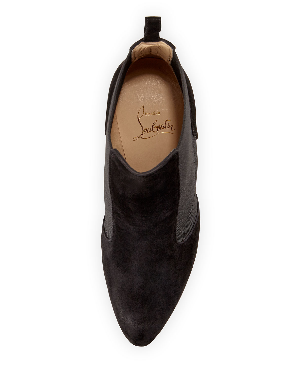 Christian louboutin Boulevard Gored Red Sole Bootie in Black | Lyst