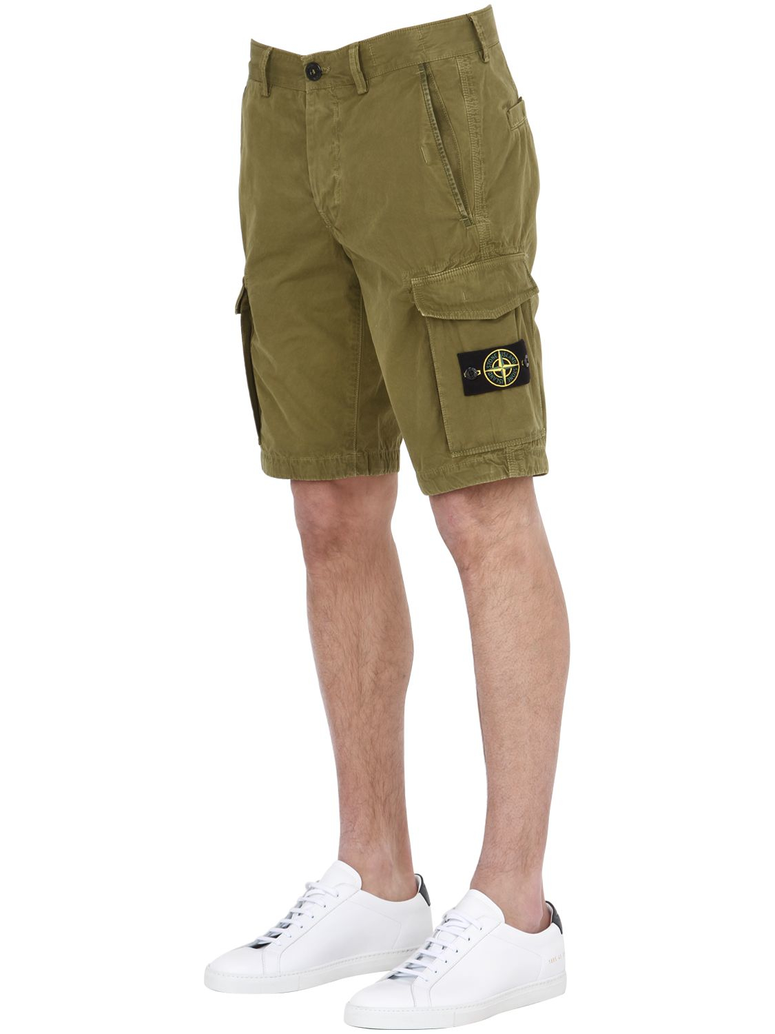 green stone island shorts